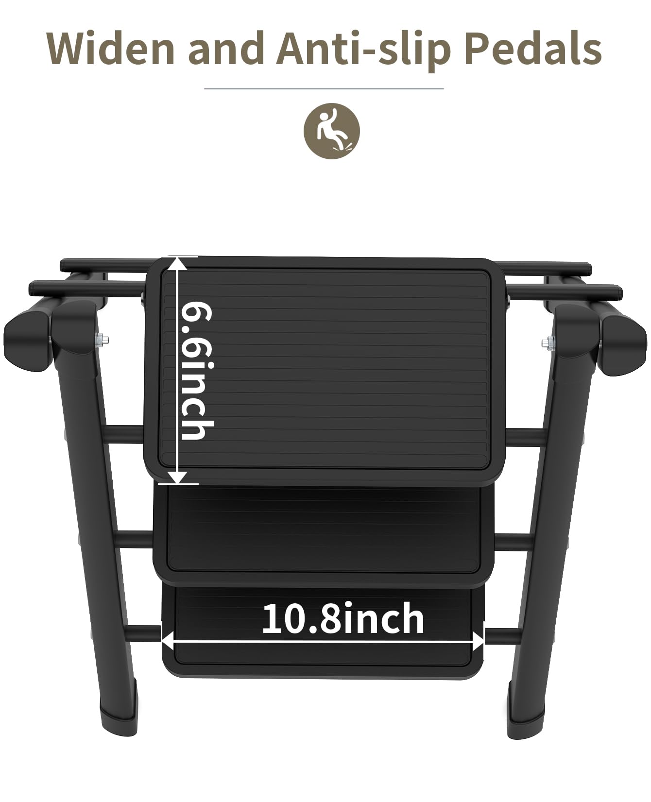 AriseWork 3 Step Ladder, Lightweight Folding Step Stool Wide Anti-Slip Pedal for Household Office Portable Stepladder, No Assembly Required Black