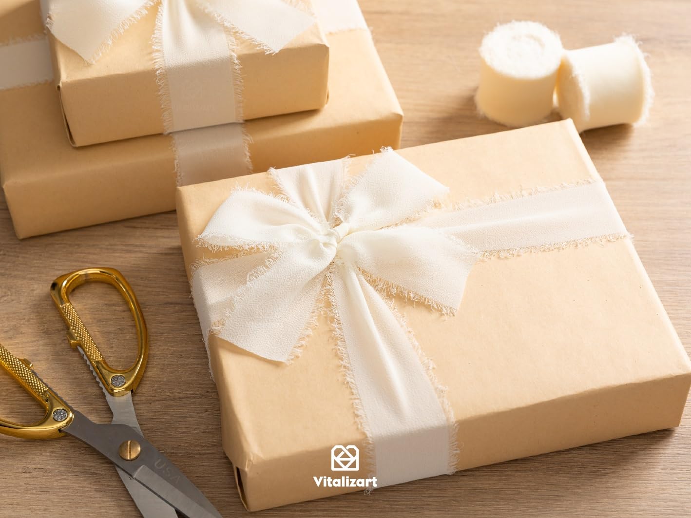 Pretty Jolly Nastro in chiffon per confezioni regalo, 5,1 cm, 18 m, blu e rosa, frangia di seta fatta a mano per torte, bouquet di fiori, inviti, artigianato fai da te e