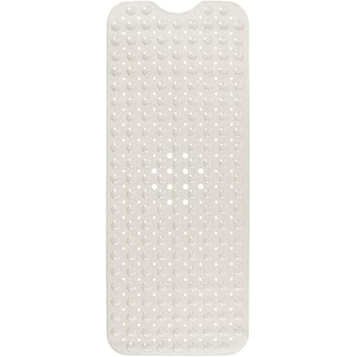 ENKOSI Bath Mat - Large Non Slip Bathtub & Shower Mat - Extra Long 40 x 16 Inch Bathroom Mats for Tub Nonslip Anti Slip Bathmats (40x16 Pearl White 1-Pack)