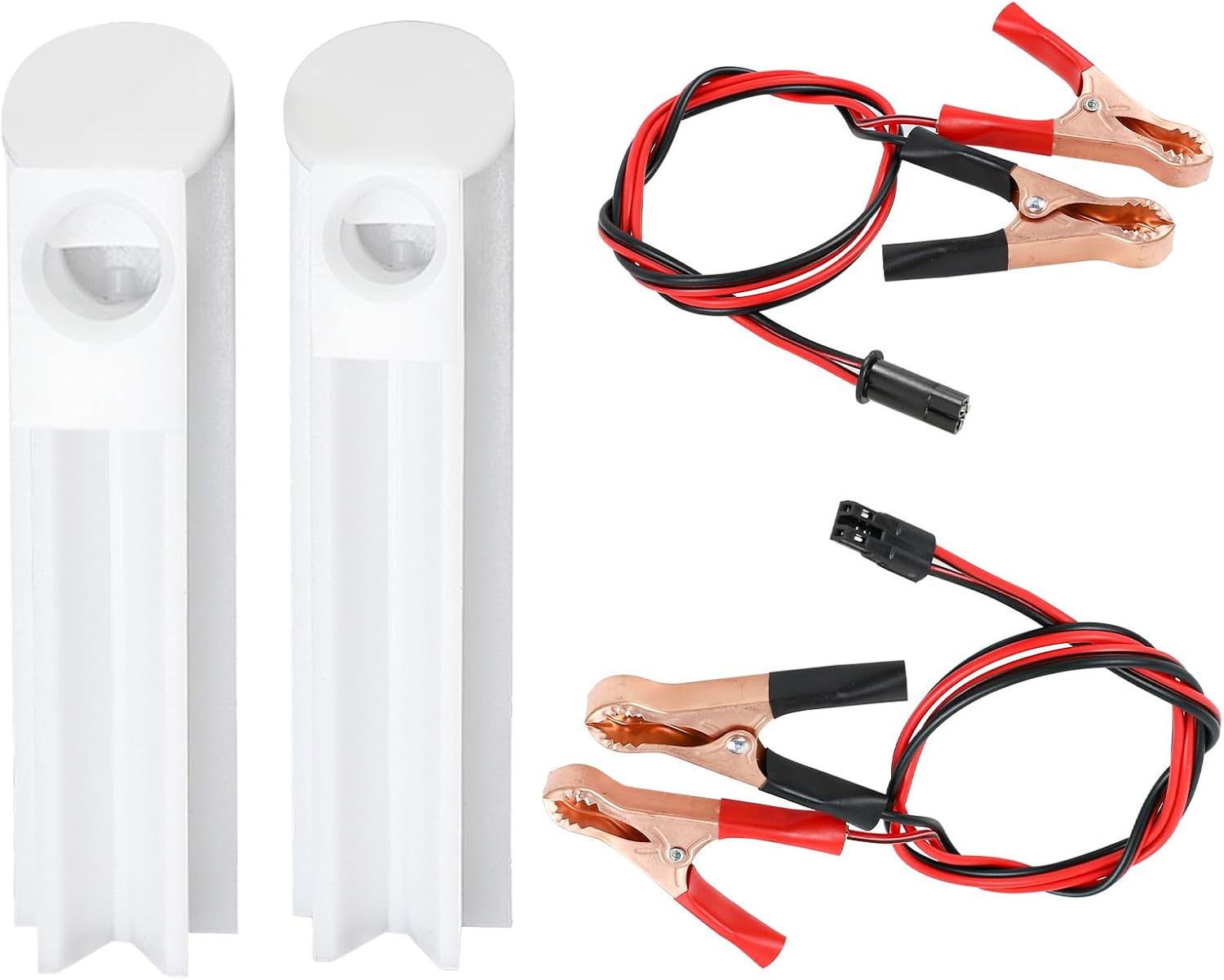 4PCS Car Fuel Injector Cleaner Kit, Fuel Injector Flush Cleaner Adapter with 2 Size Nozzles & Test Lead, 12V Fuel Injector Cleaning Kit for Car Diesel Gas Injector(2 Power Cords+2 Nozzles)
