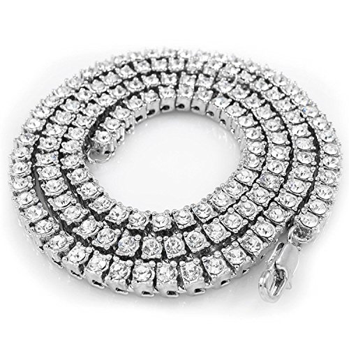 Collier de tennis en or blanc 14K bijou rivière femme intemporel