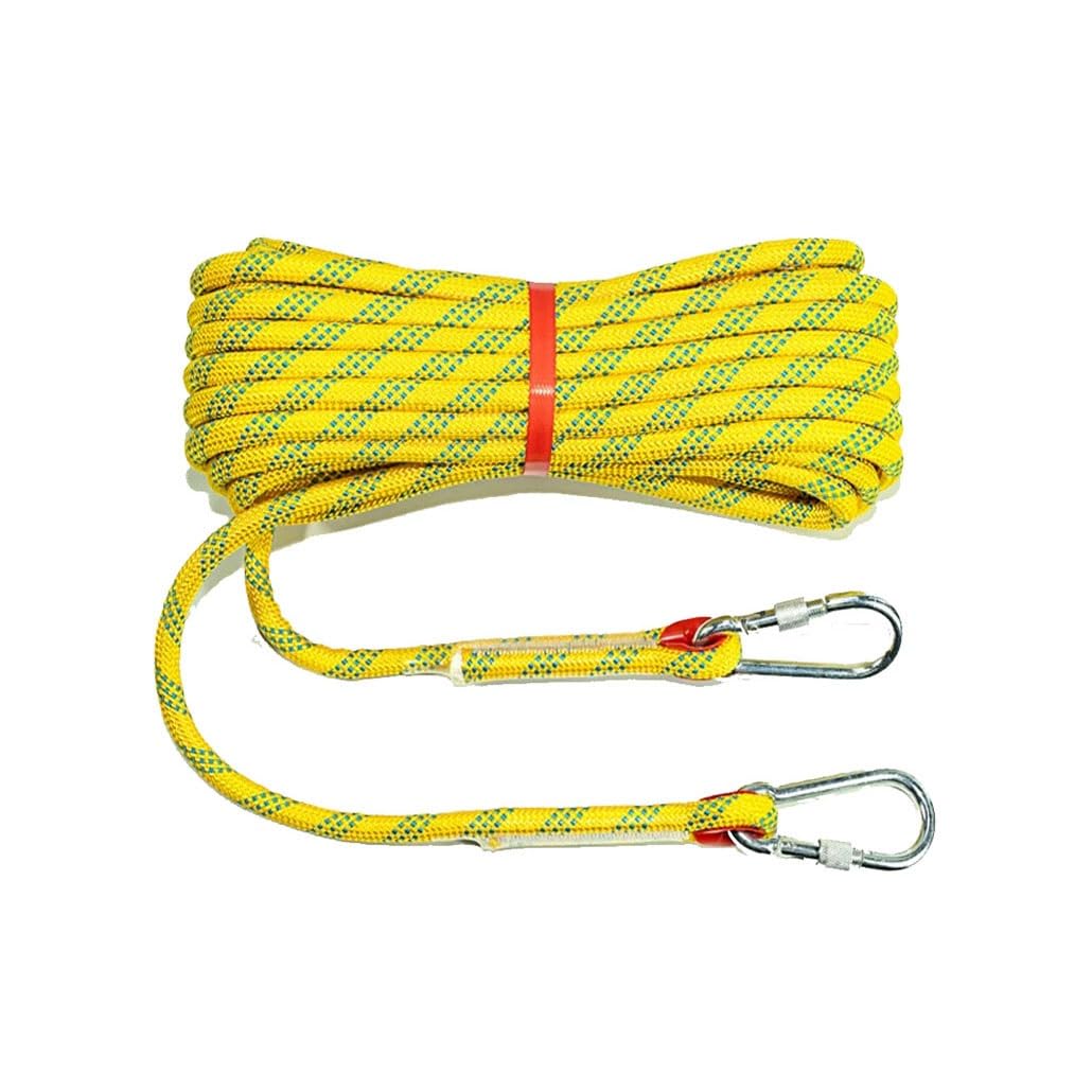 Cuerda De Escalada 10m Al Aire Libre Seguridad Escape con 2 Mosquetones para Fuego Alpinismo Camping