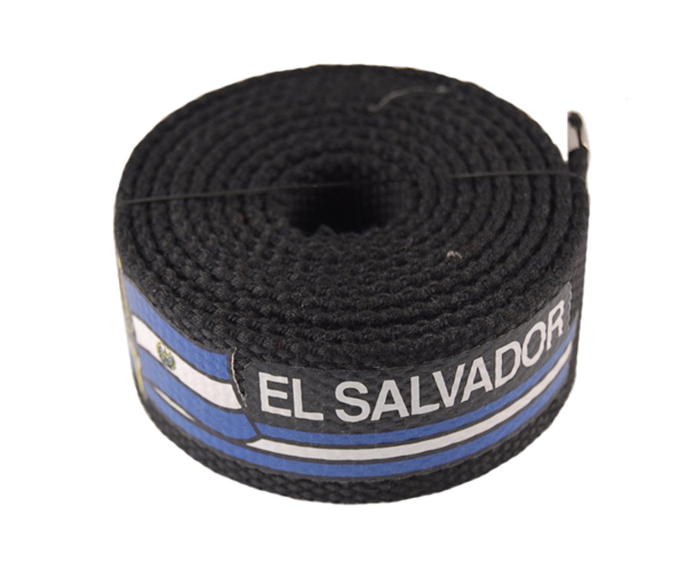 ACCmall Canvas Military Web Novelty, Flag, Soccer Team Belt & Buckle (El Salvador, 72 inch)