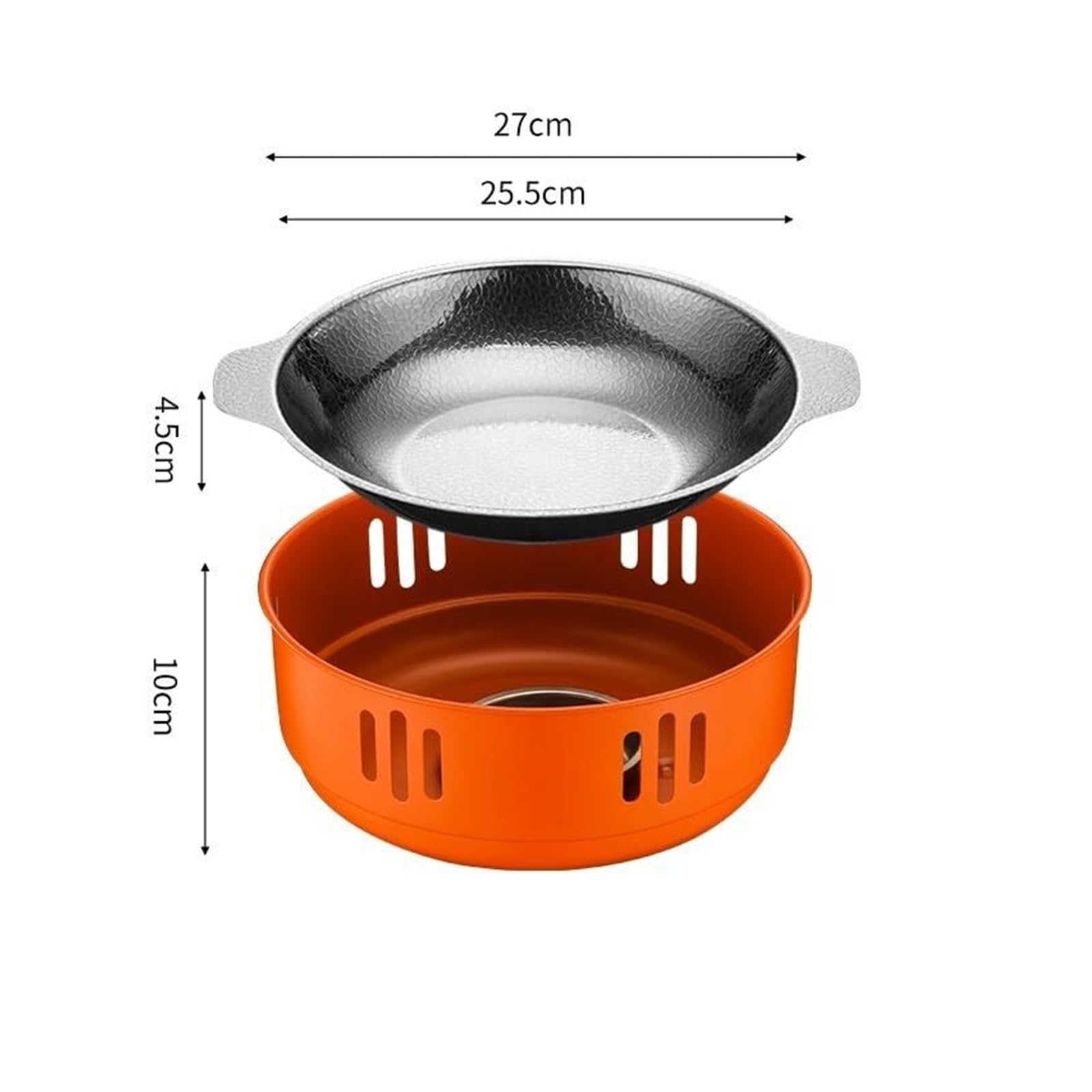 Juego Integrado de Olla Seca y Estufa. Estufa Buffet | Juego de buffet de plato de frotamiento de acero inoxidable for cualquier plato de frotamiento de fiesta(24cm)