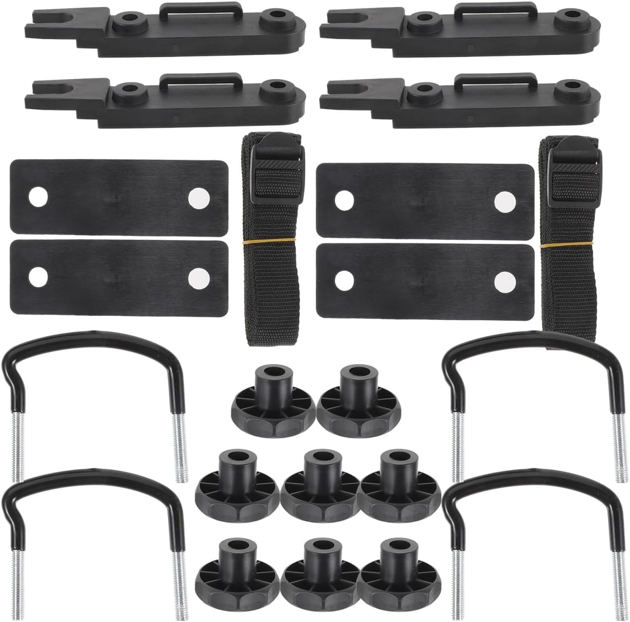 Kichvoe 1Set U Bolt Mounting Bracket for Roof Rack Cargo Carrier Lightweight Durable Car Mounting Fitting Compatible with Vehicles Easy to Install Remove