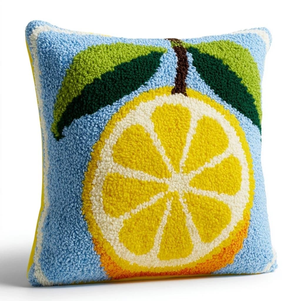 Taxpy DIY Latch Hook Pillow Kit,Lemon 43 X 43 Cm