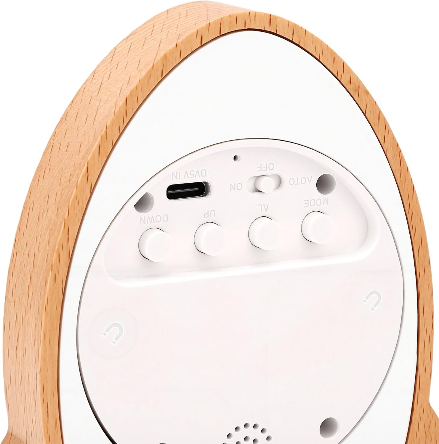 Fafeicy Cartoon Rocket Wall Lamp Solid Wood Digital Clock Motion Sensor Wall Sconce for Kids Bedroom Nursery Hallway 7W Warm White