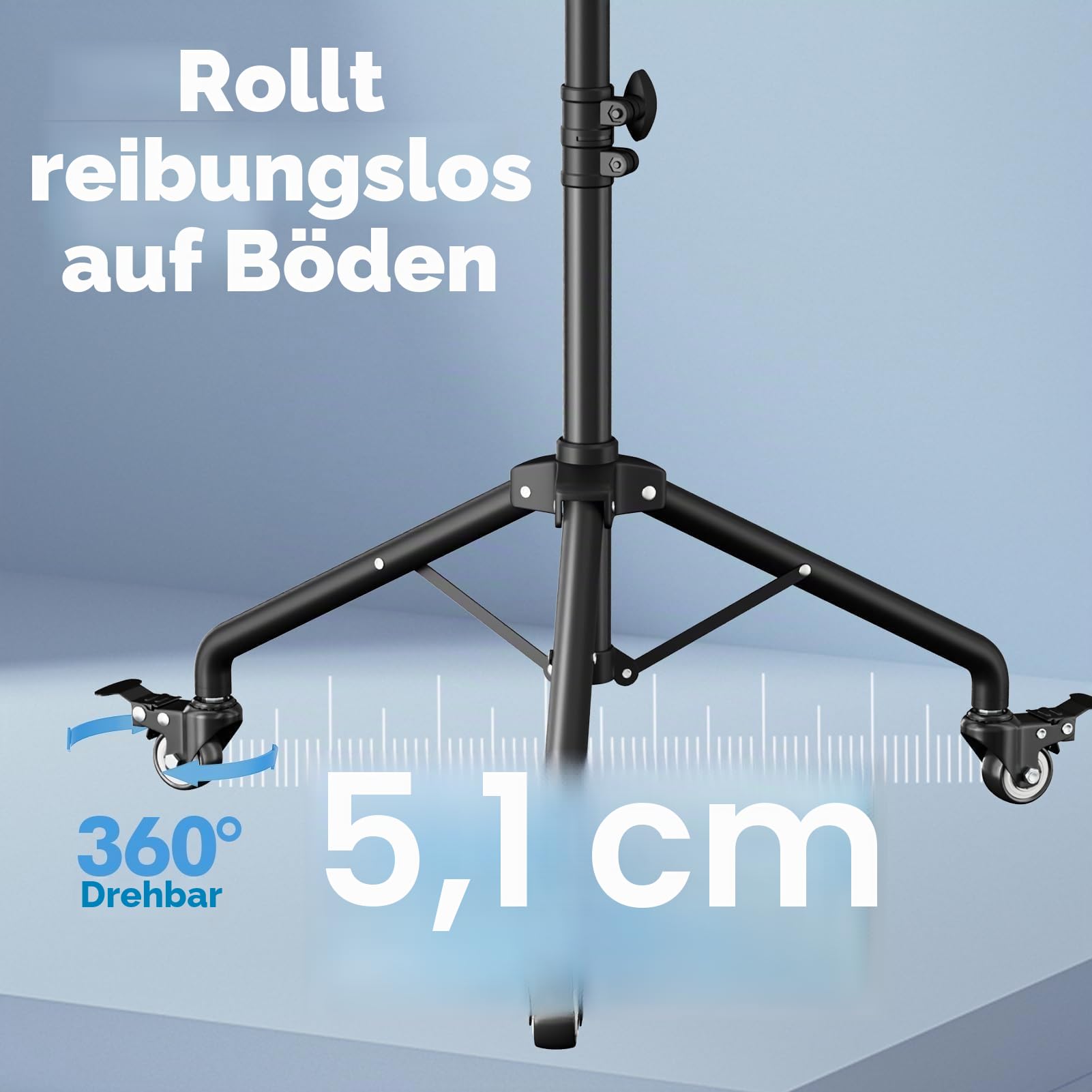 Beamer Ständer mit Rädern Multifunktionaler Projektorständer 66-124cm | Laptop Ständer, Höhenverstellbar 66-124cm, Platte und Handyhalterung, Tragbares Beamer Stativ, Büros, Privathaushalte