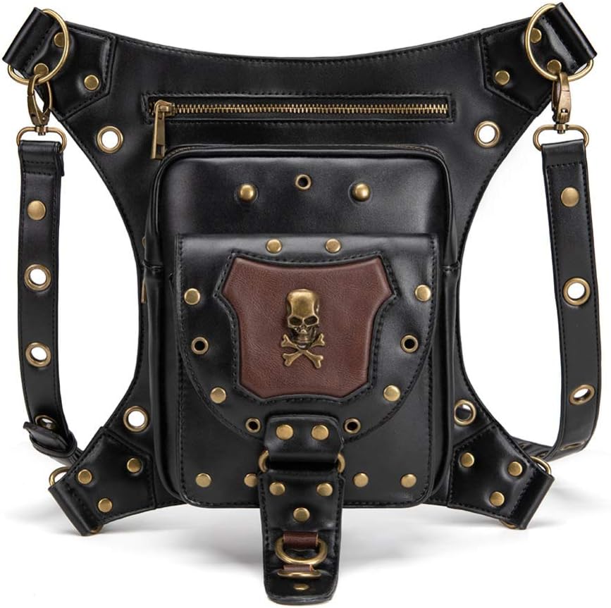 NKns Fanny Pack Female Bag Lady Pockets Shoulder Bag Slung Outdoor Pocket Steampunk