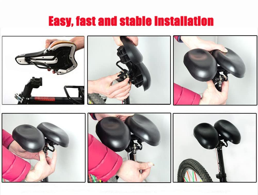Fahrradnase Fahrradsitz für Männer Ergonomisches doppeltes weiches Kissen Breitenverstellbares Komfort-Sitzkissen Nasenloser Sattel A