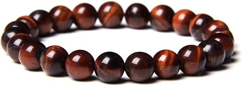 Crystal Agate Bracelets - Red Tiger's Eye Passion Stretch Bracelet - Root Chakra Bracelet - Meditation, Yoga, Gift