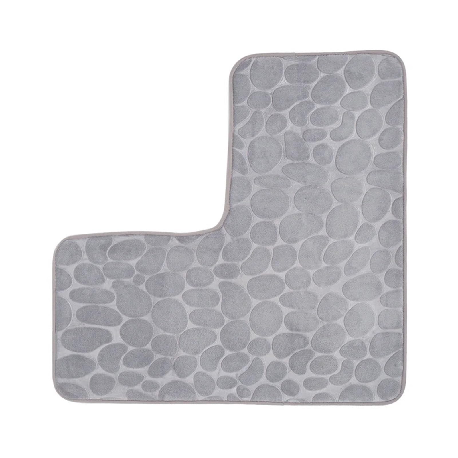 Tappetino Bagno Memory Foam Angolo L - 80x80cm Antiscivolo Grigio - Foto 9