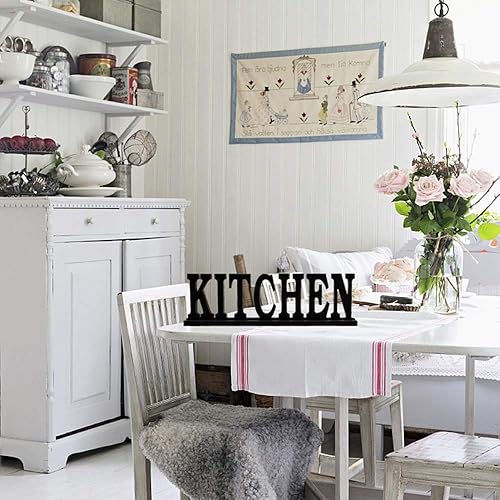 Miniatura 3 de Letrero de cocina de madera rústica con palabra de madera independiente, letrero decorativo para decoración de estantes