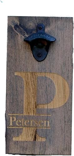 Personalized Bottle Opener Wall Mounted Wood Beer Bottle Opener Groomsmen Gift, Rustic Bar Ware