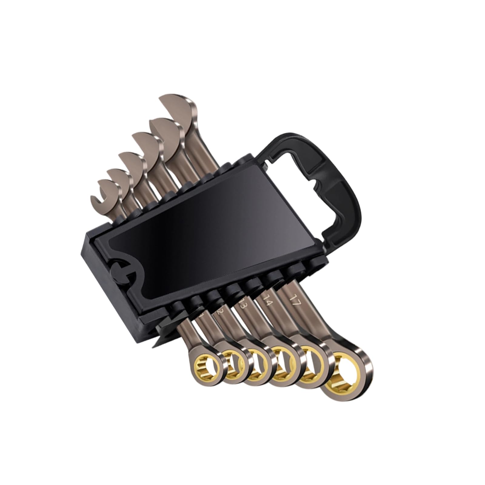 Msioytog 6 Piece Set Auto Switching Ratcheting Wrench Set With 5Degree Swing Spanner For Professional Mechanics And Projects Hand Tool Steel Wrench