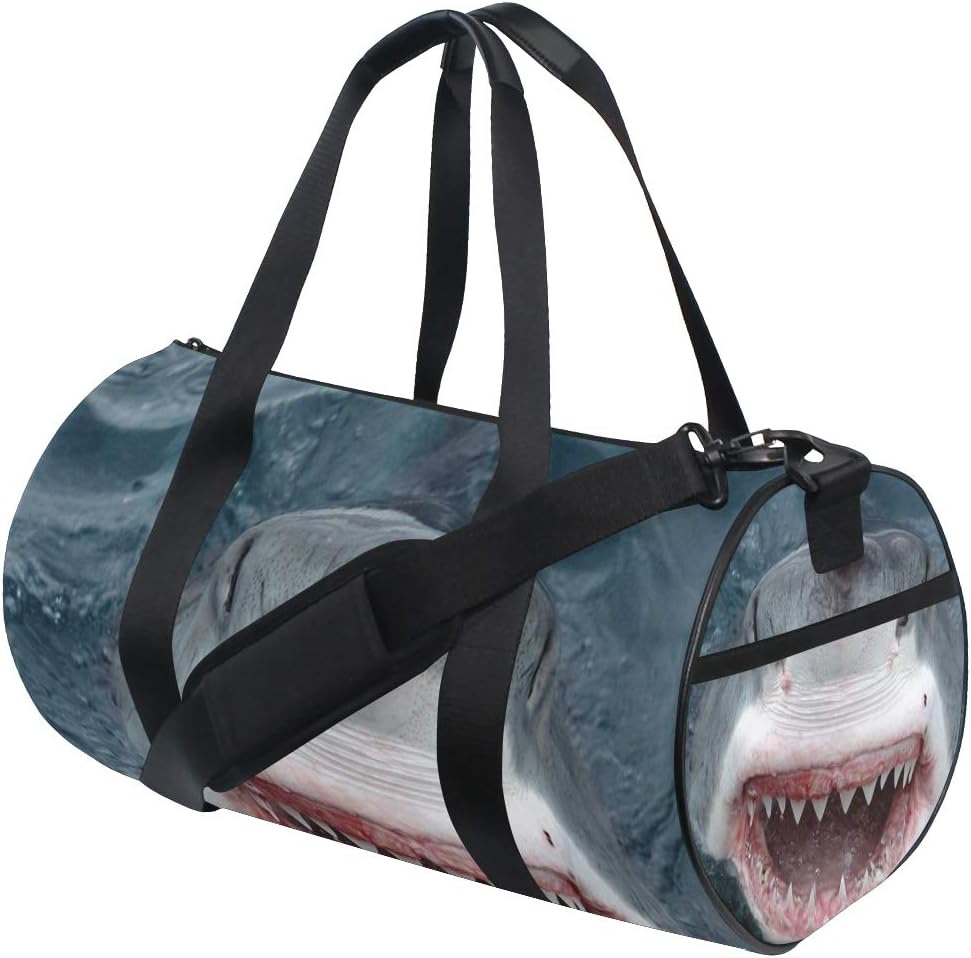 DEZIRO - Bolsa de deporte con dientes de tiburón blanco