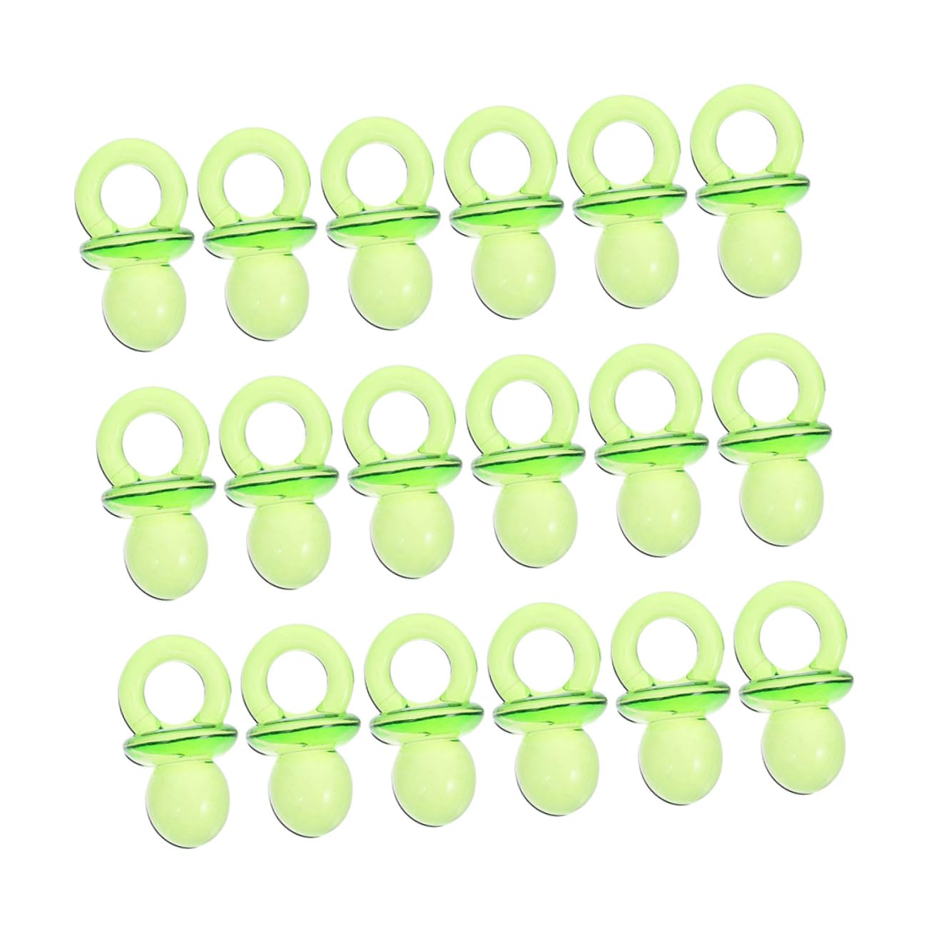 ifundom 50pcs Baby Shower Decorations Green Mini Pacifiers Acrylic Baby Shower Favors Decor for Boys Girls