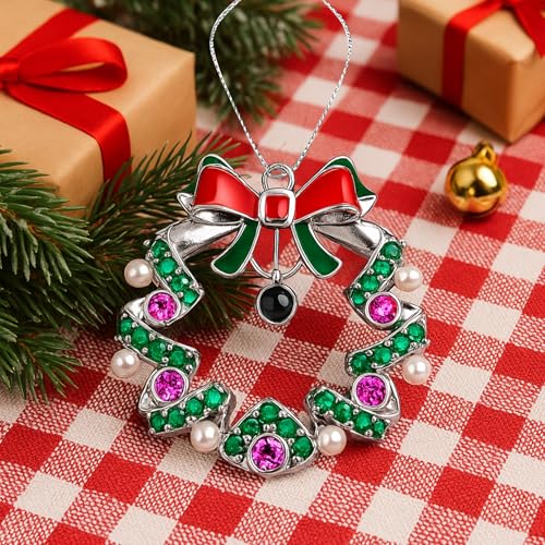 Personalized Christmas Wreath Ornament 2025, Custom Memorial Ornament with Picture Inside, Christmas Tree Hanging Decoration Gifts for Family, Custom Hanging Projection Pendant 2025