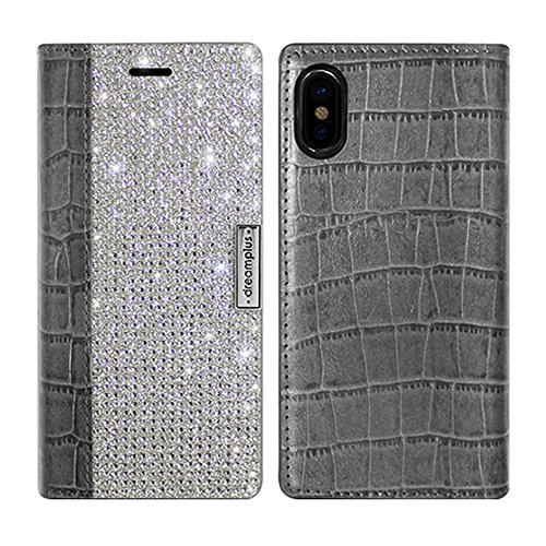 iPhone X手帳型ケース Dreamplus Wannabe Leather Diary iphonex iPhoneX ダイアリケース 5.8インチ 本革 カード収納 ラインストーン 手帳型 アイフォン 牛革 DP-iX-WB01