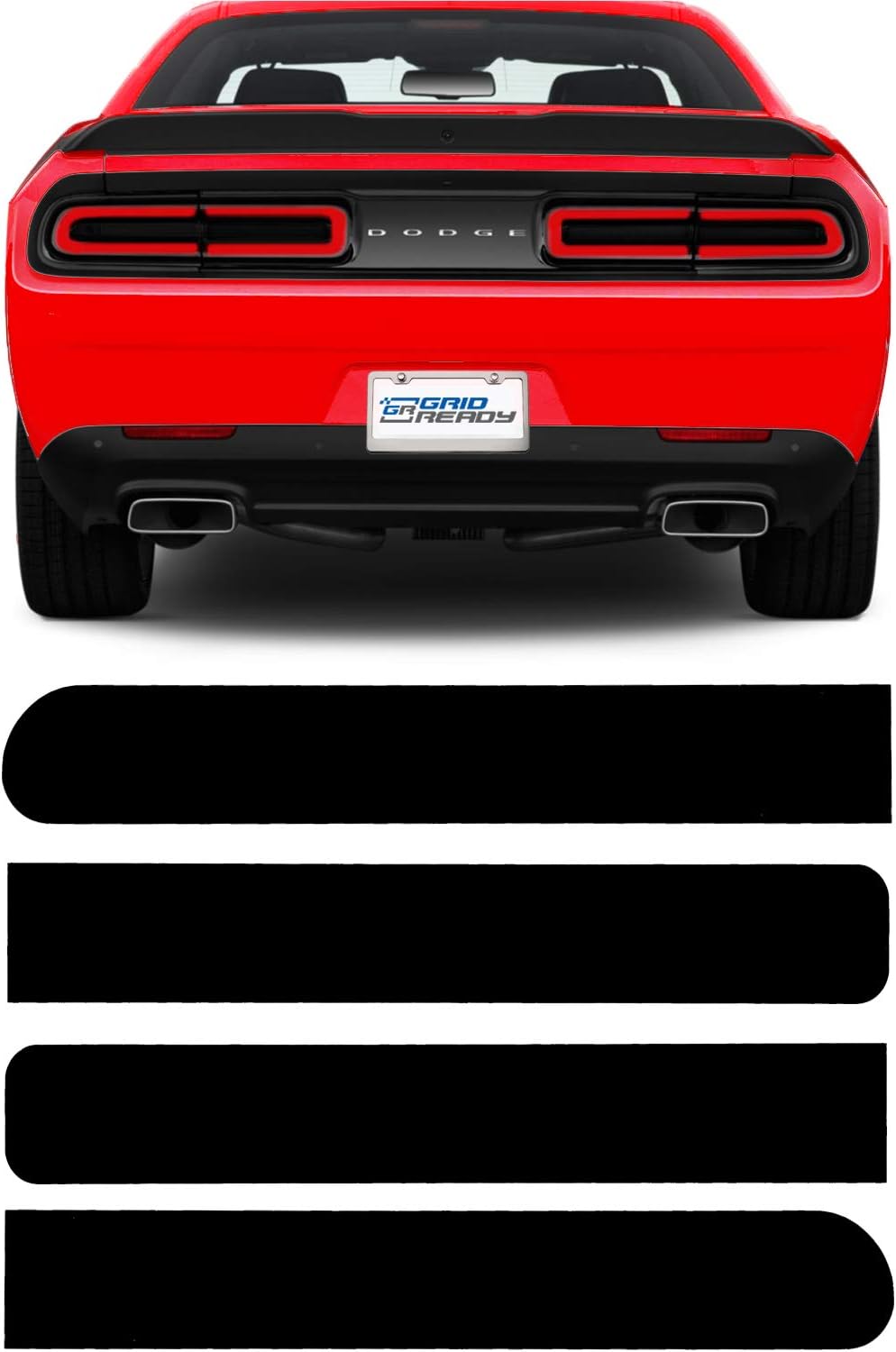 Compatible with 2015-2023 Dodge Challenger Tail Light Tint Kit | Precut Inner Dark Black Smoke Vinyl Overlays Taillight | Tinted Dry Application Film