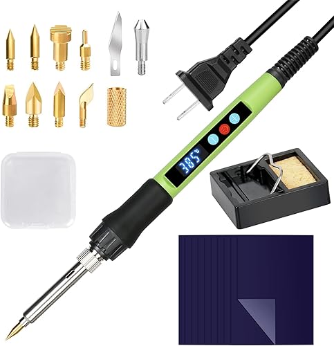 Kit de quema de madera, herramienta profesional de 100 W, herramientas creativas de bricolaje con interruptor de temperatura ajustable de 180