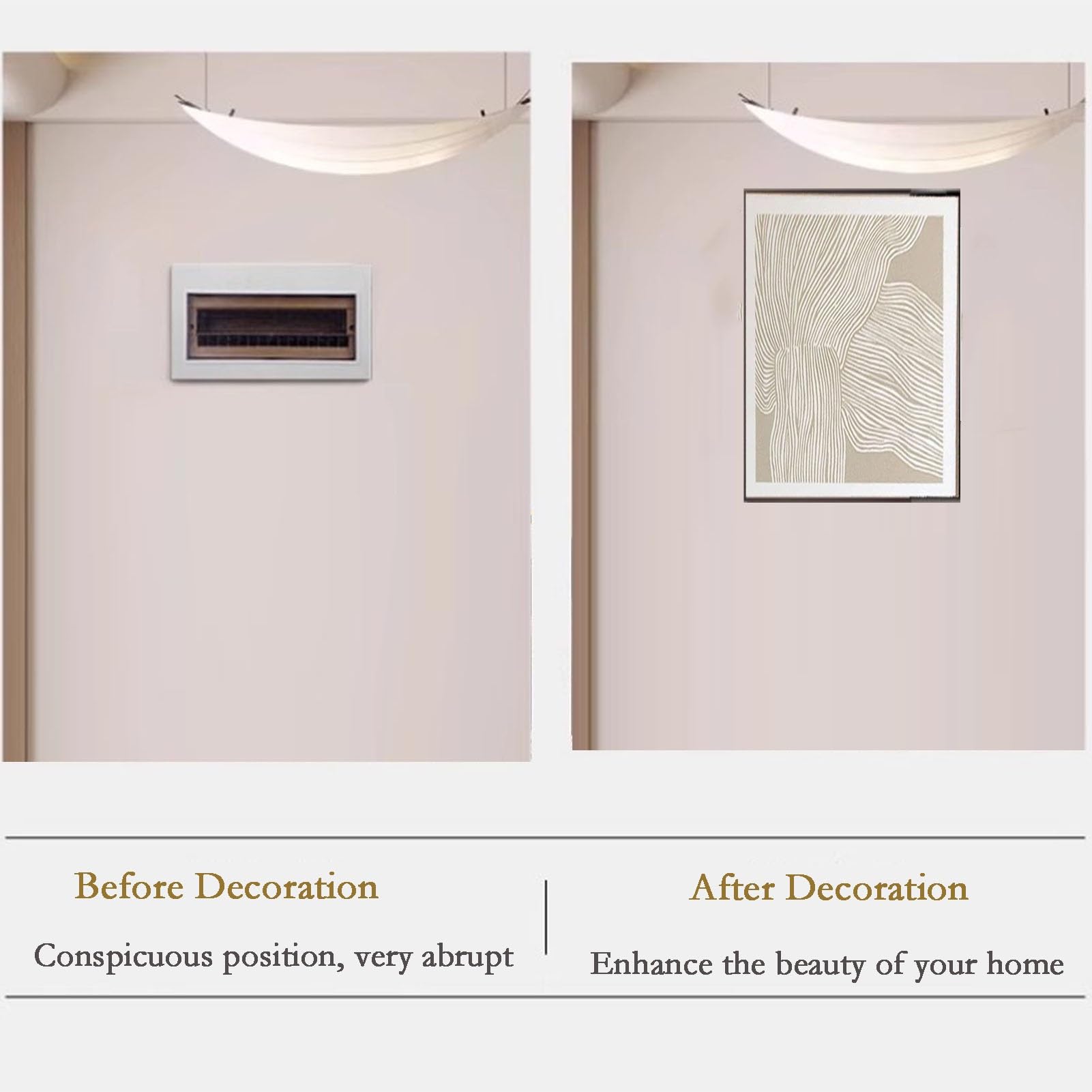 Panel Eléctrico Oculto Tapa Contador Luz Vertical Decoración Caja Distribución Eléctrica Pasillo(A,45x55cm)
