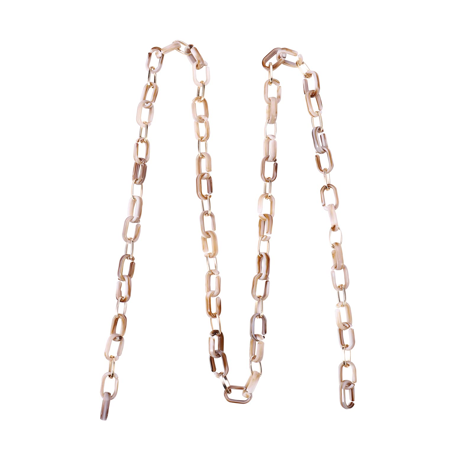 Stiesy Handmade Chunky Acrylic Link Chians Drawn Elongated Cable Chains Peru Imitation Gemstone Style Paperclip Chains for Hip Hop Pants Chains Making Purse Strap Replacement