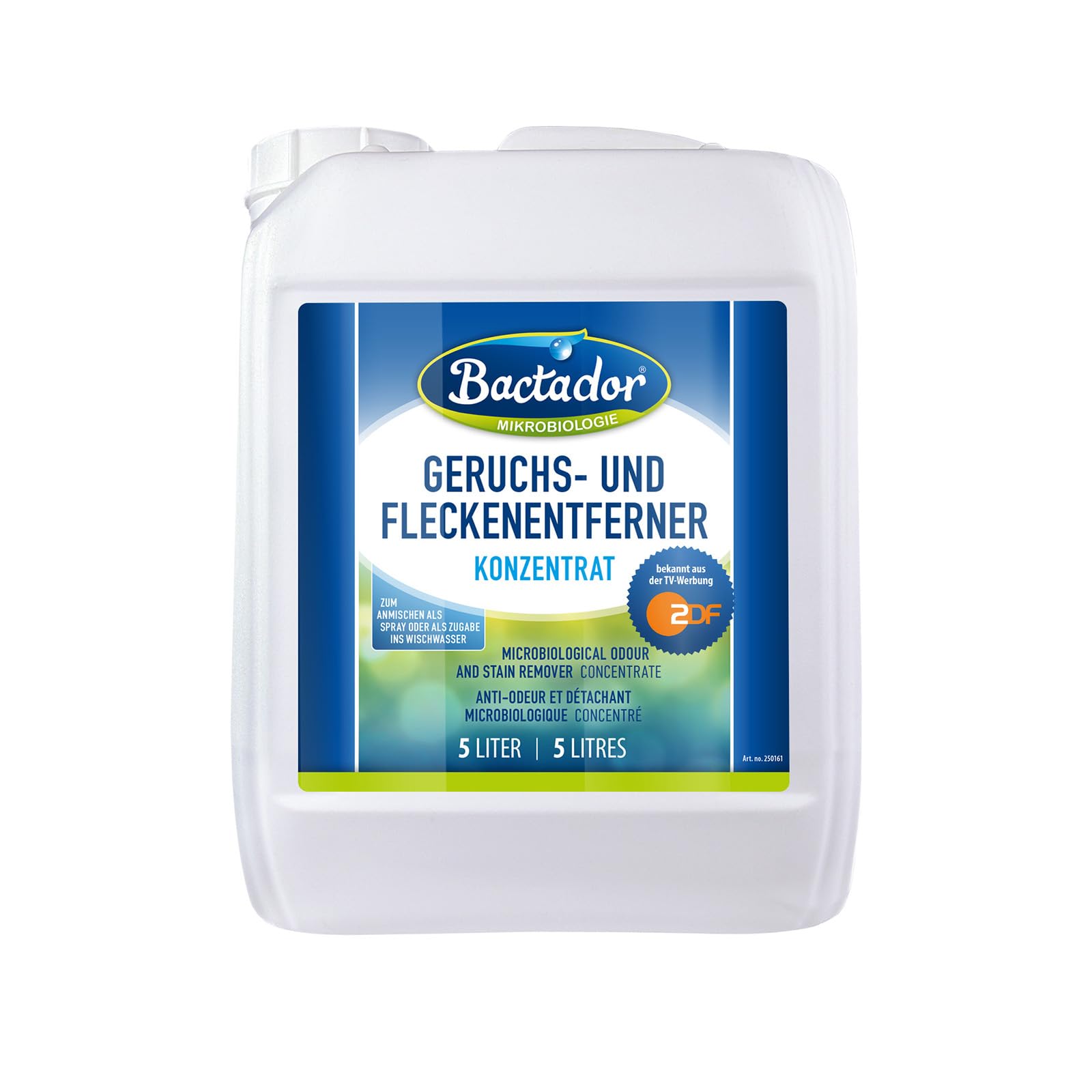 Bactador Enzymreiniger Konzentrat 5L - Geruchsentferner & Fleckenentferner - Mikrobiologischer Geruchsneutralisierer - Hundeurin / Katzenurin Entferner - Porentiefe Reinigung - Ergibt bis zu 250 Liter