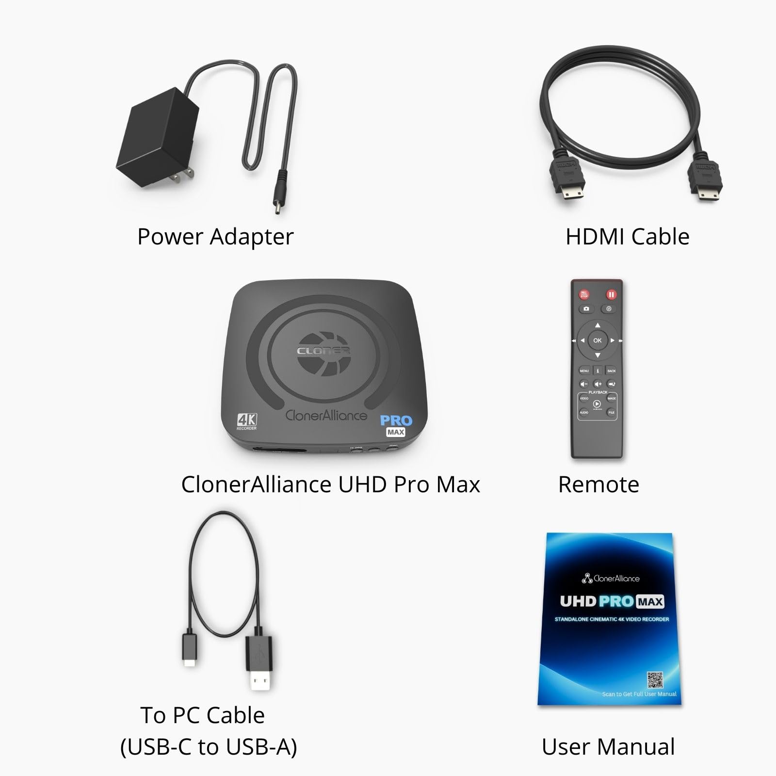 ClonerAlliance Videoregistratore UHD Pro Max 4K@24fps H.265/H.264 HDMI Capture DVR