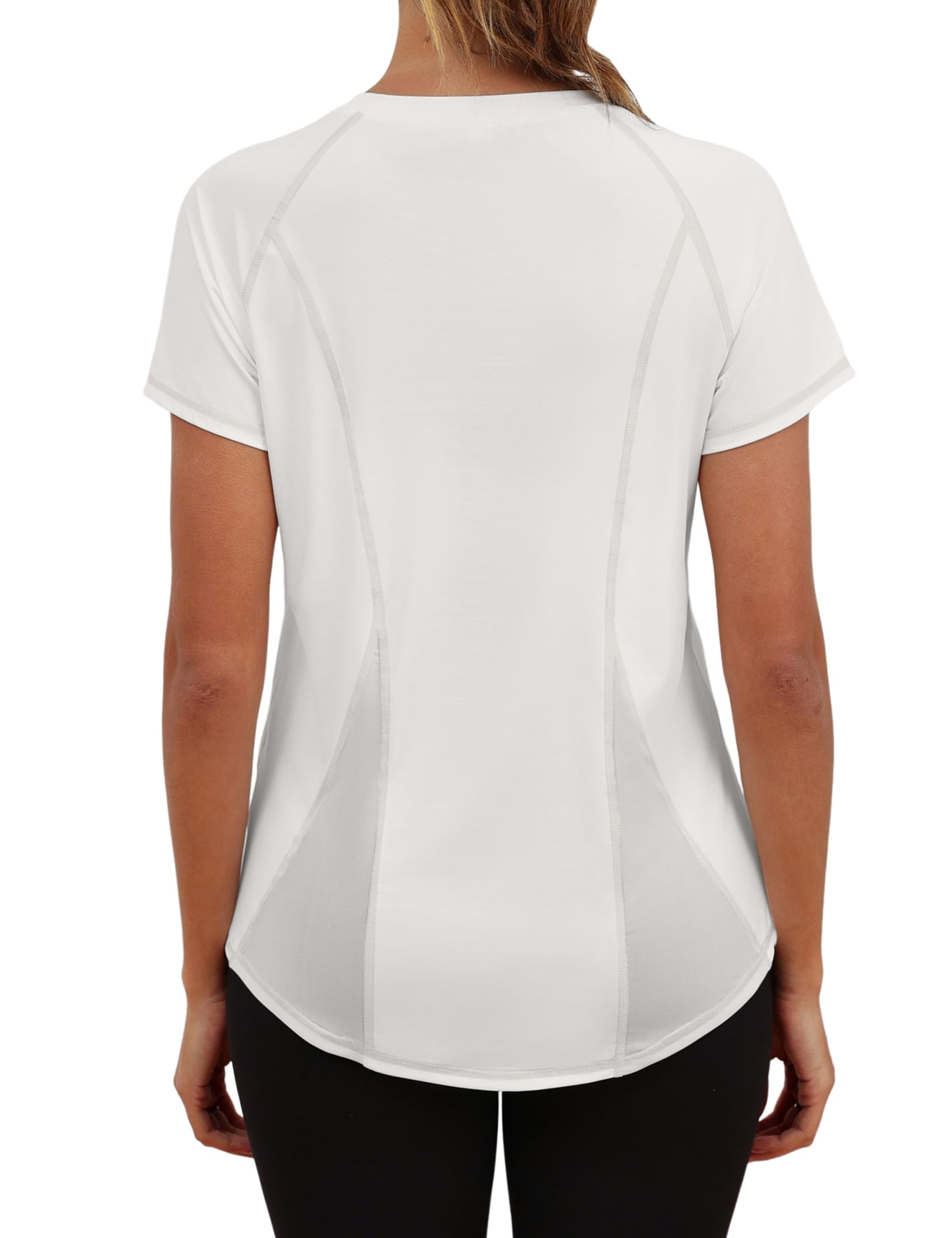 Terecey Camiseta Deportiva Mujer Manga Corta con Malla Espalda Camisetas Fitness de Secado Rápido para Entrenamiento Running y Ocio en Gimnasio Exterior y Casa