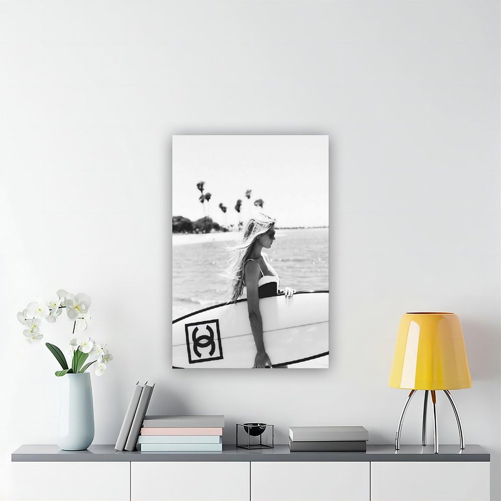 Leinwanddruck 'Sommer Strand Surfen' - 30,5x40,6 Cm, Wanddekoration Für Küsten-Feeling Im Wohnzimmer Oder Büro