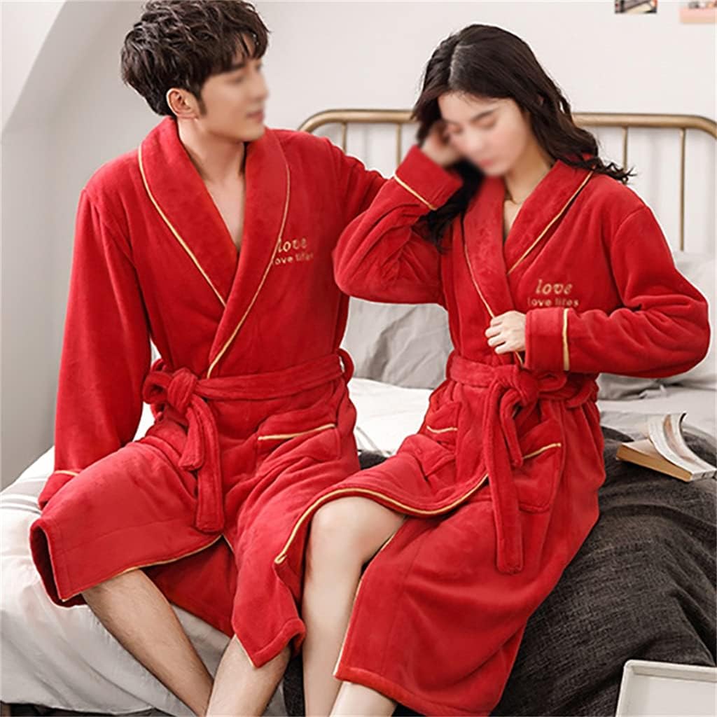 Bathrobe Ladies Fall/winter Leisure Loose Thick Bathrobe Letter Embroidery Nightgown Home Service
