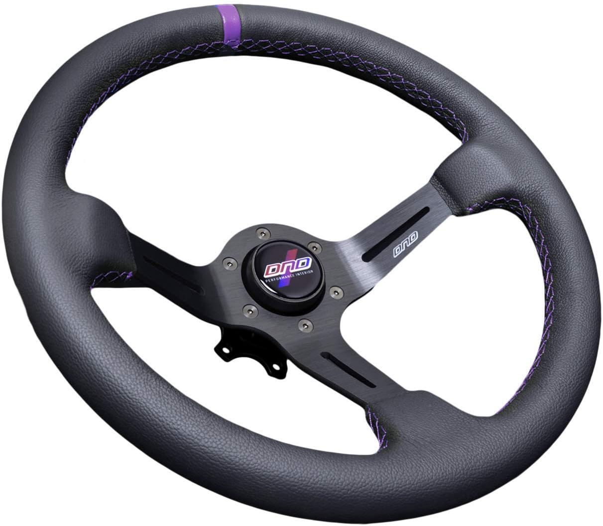Leather Race Steering Wheel (Purple)
