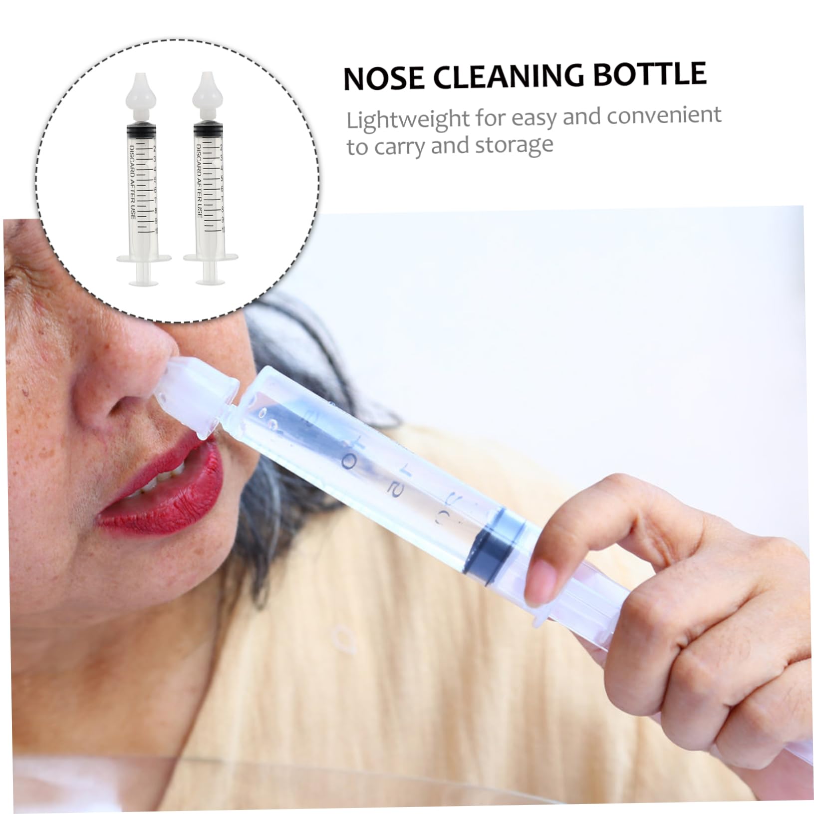 Healeved 10 Set Dispositivo di irrigazione nasale bottiglia per il lavaggio del naso detergente nasale pulisci naso irrigatore nasale irrigatori nasali durevoli irrigatori nasali manuali