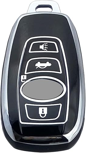 Funda para Llavero Compatible con Subaru Forester Outback Ascent Crosstrek BRZ Impreza STI Legacy WRX Accesorios (Negro-Set Único)