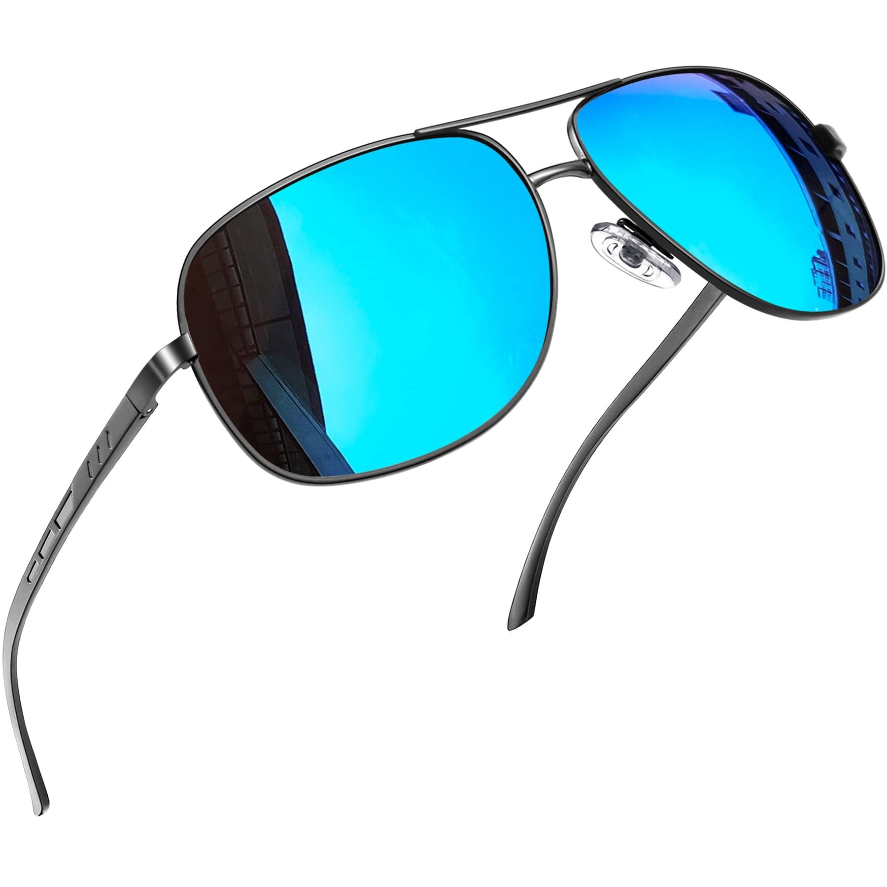Joopin Polarizadas Gafas de Sol Hombre Metálicas Rectangulares Clásicas Militares Vintage Protección UV400 para Conducción Ciclismo Golf Pesca