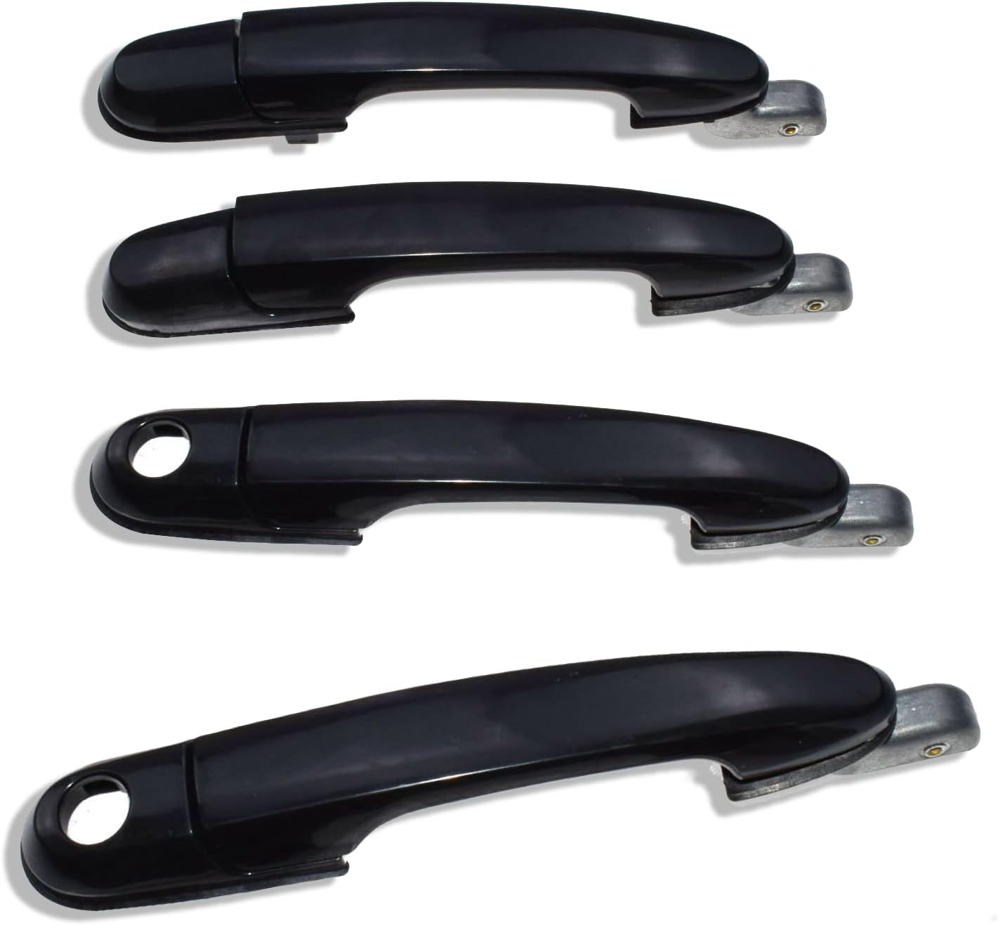 4pcs Exterior Door Handles Compatible with 2005 2006 2007 2008 2009 Hyundai Tucson 82650-2E000 82660-2E000 Front+Rear Left+Right Side Black Outside 05 06 07 08 09