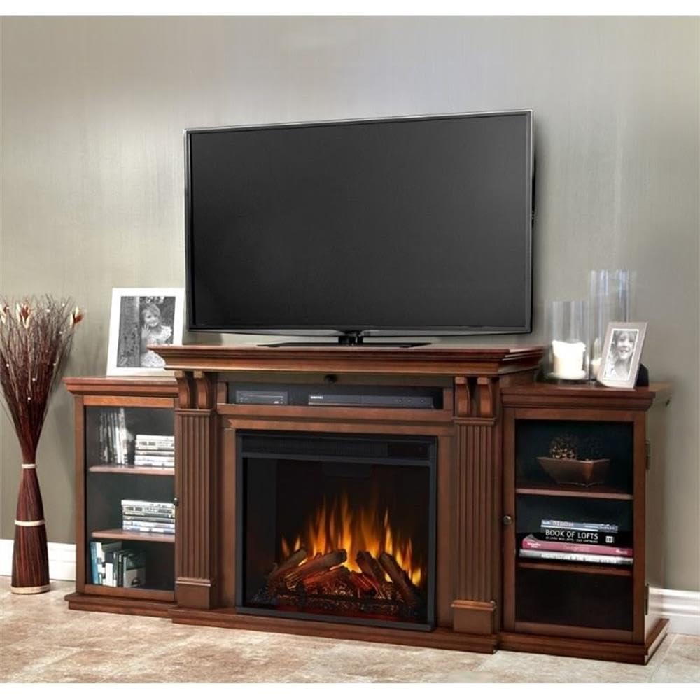 Bowery Hill Traditional Wood Fireplace TV Stand for TVs up to 67