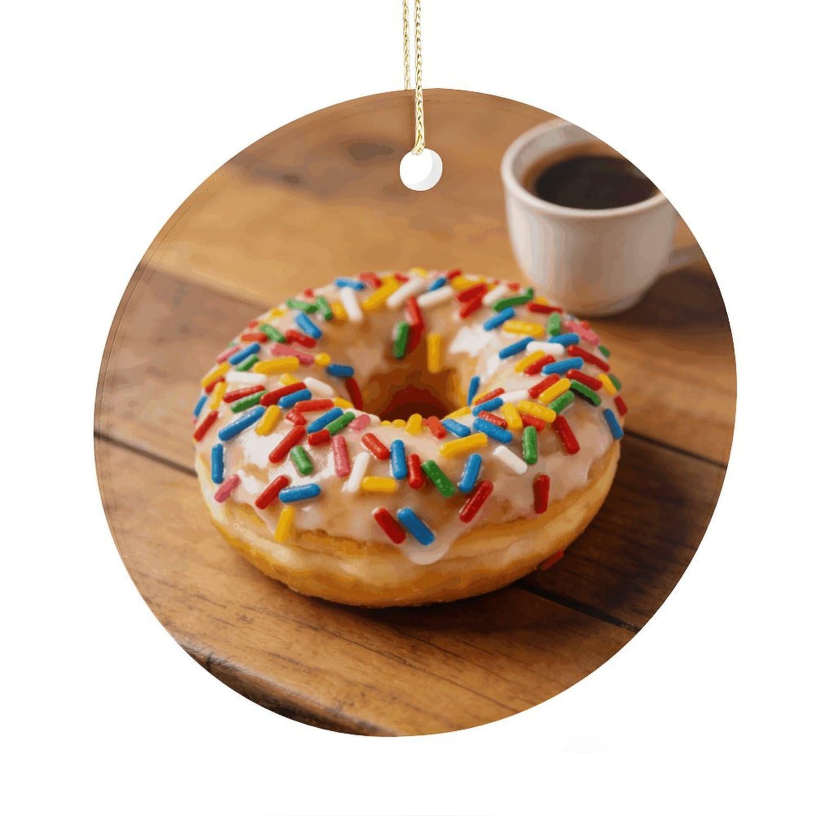 Fodpand Women's Style Doughnut Ceramic Christmas Ornament,Wall Hanging Decor Windows Hanging Decor Best Friend Birthday Gifts, Friendship Gifts Car Hanging Ornament Gift For Girls, Teachers 2.9 In
