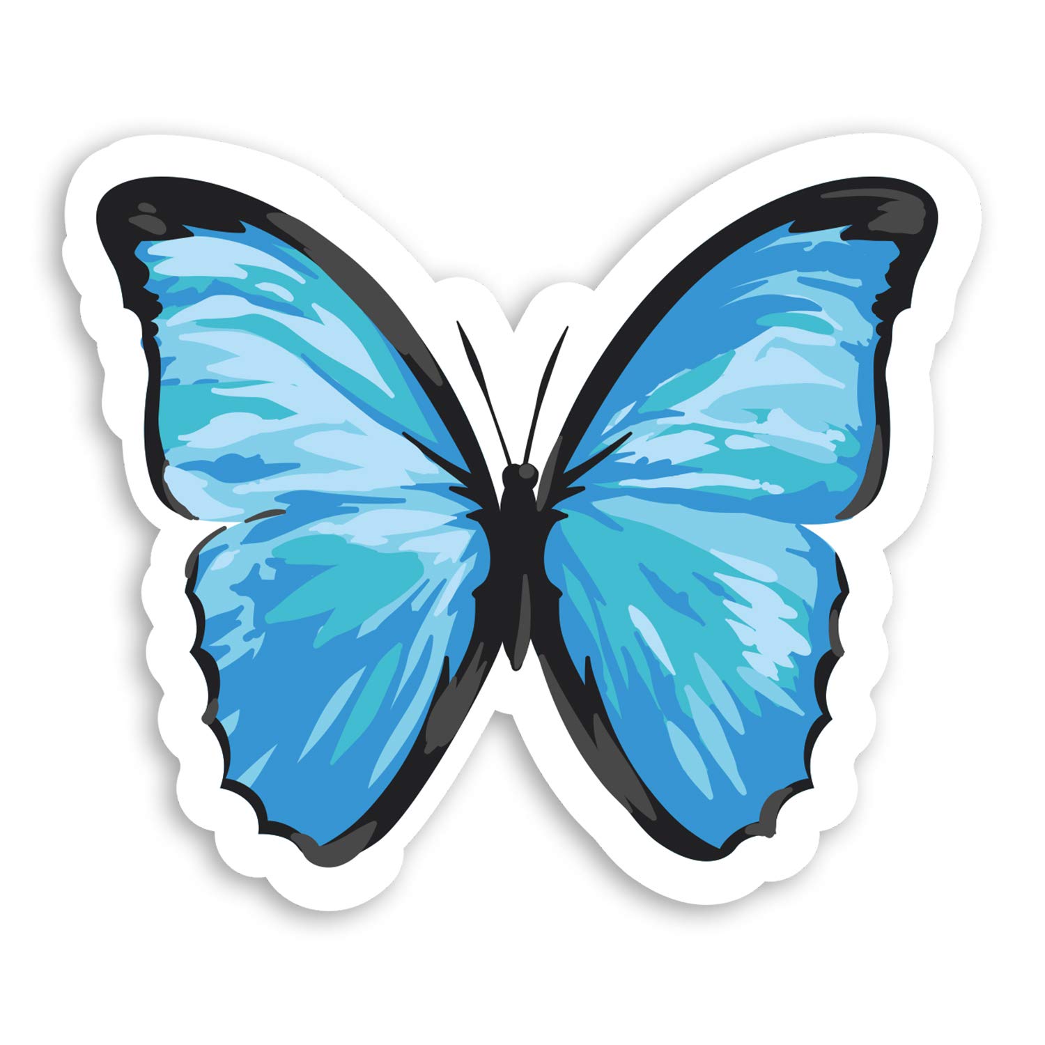 Destination Vinyl Ltd Multi 2 X 10Cm Beautiful Blue Butterfly Vinyl Stickers - Pretty Laptop Sticker #20959 (10Cm Wide)
