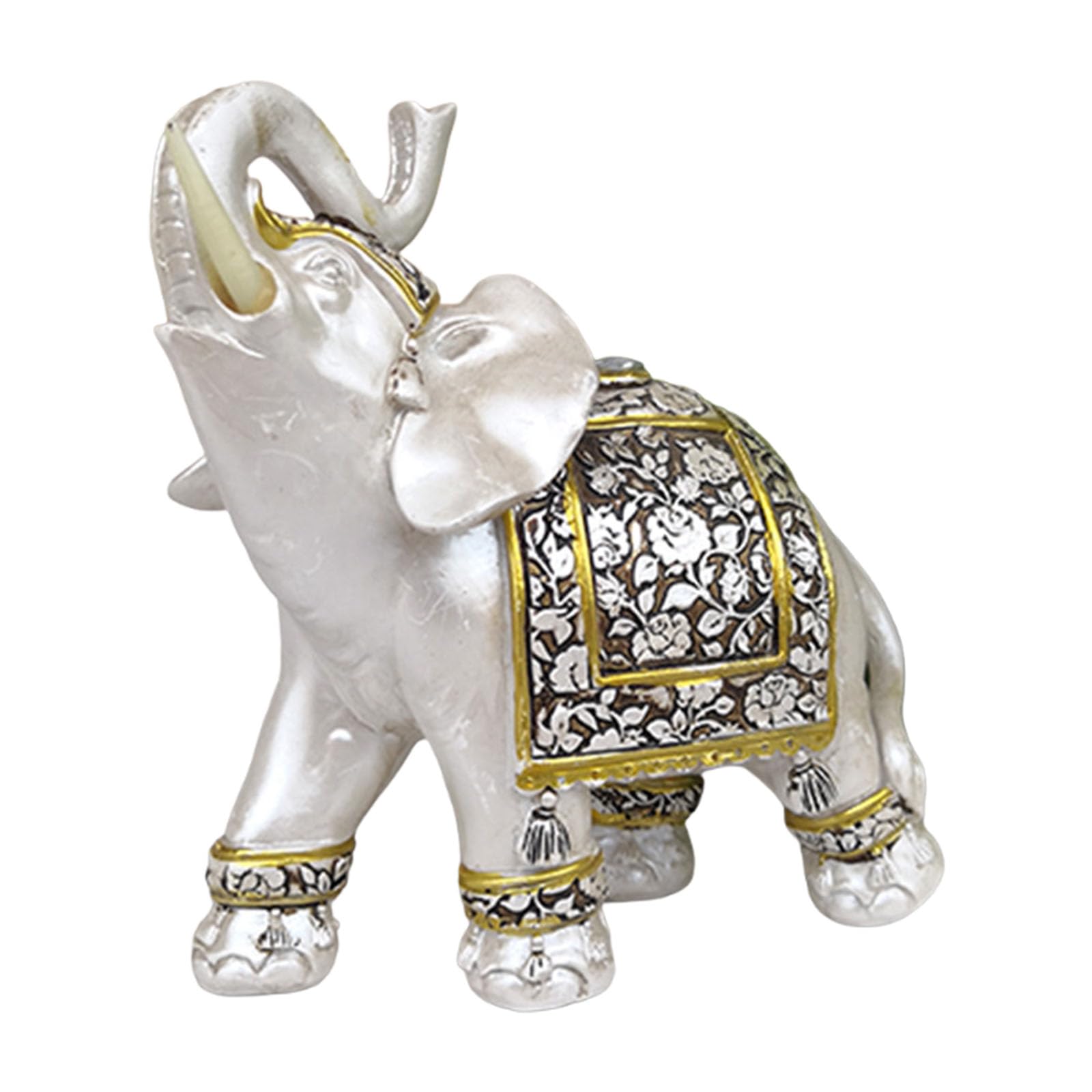 YWLUUOO Artistic Elephant Figurine Home Decoration Stable Base Design Safe for Shelf Tabletop Decoration Resin Elephant Statue