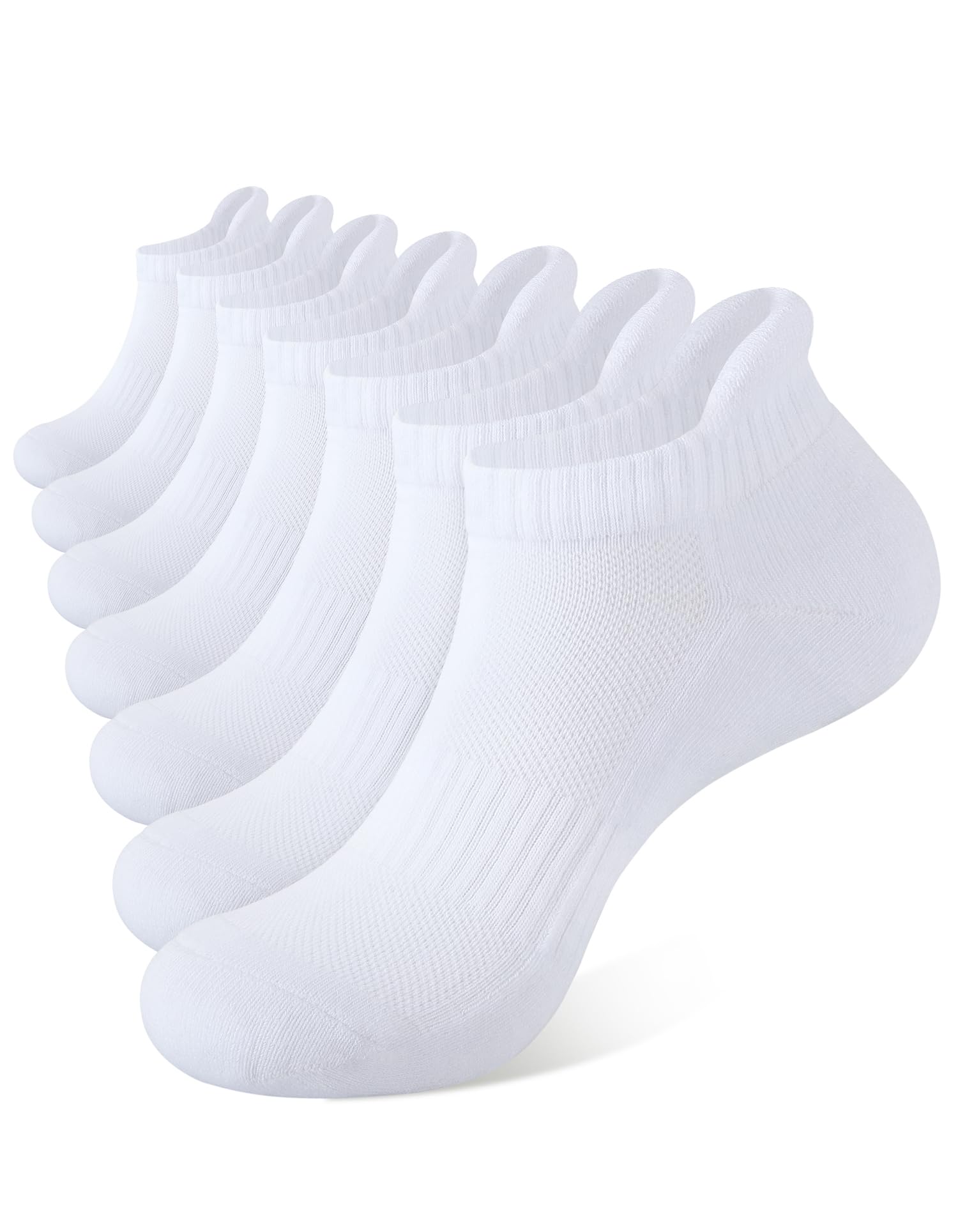 Mens Athletic Ankle Socks Cushioned Cotton 7 Pairs