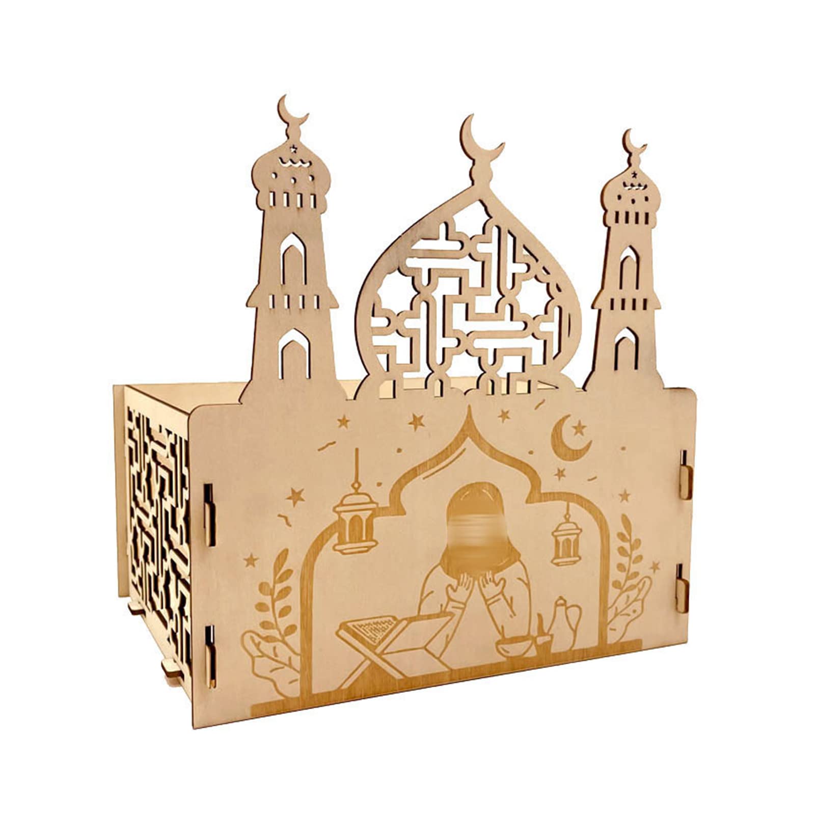 carotoe Eid Wood Ornaments Stars Decorative Ornaments Party Decoration Supplies for Indoor Outdoor Garden Yard Decoration Eid