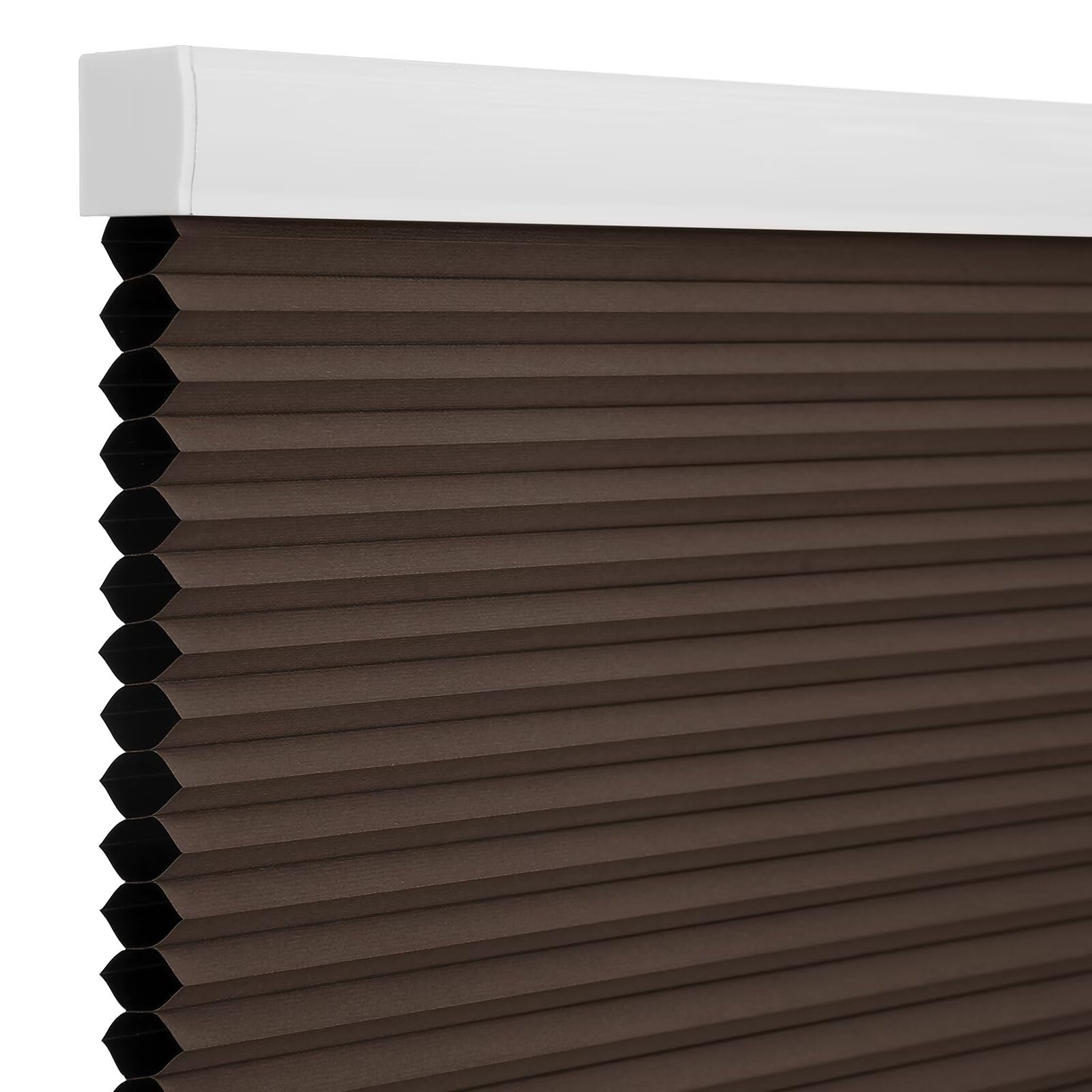 Changshade Cellular Shades Cordless Blackout Cellular Shades Cellular Blinds for Windows No Tools Honeycomb Blinds Push Up Blinds for Windows Cordless,34" W x 72" H,Taupe
