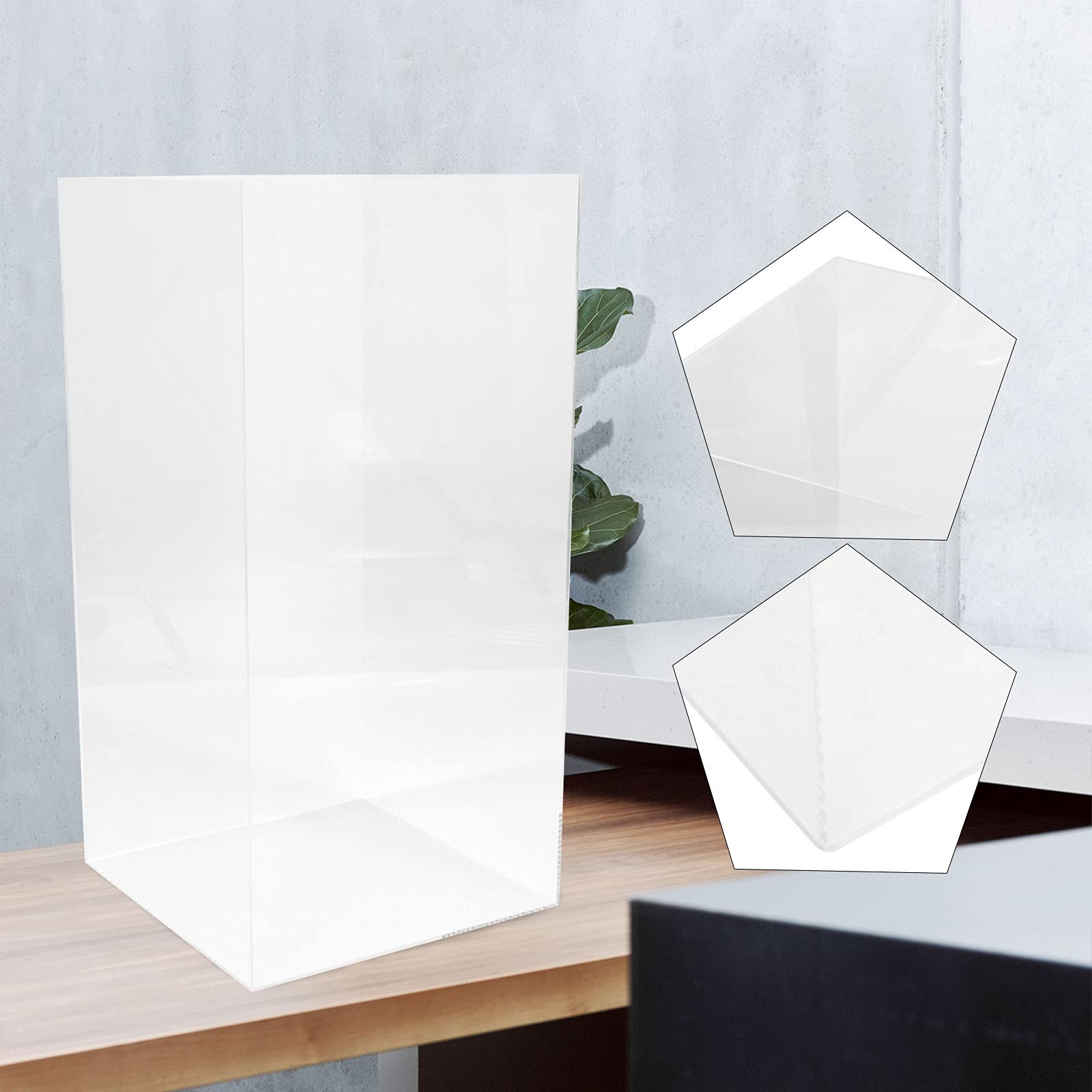 Vitrina de acrílico grande, expositor transparente, caja con tapa para coches modelo, caja organizadora, 30 x 30 x 60 cm