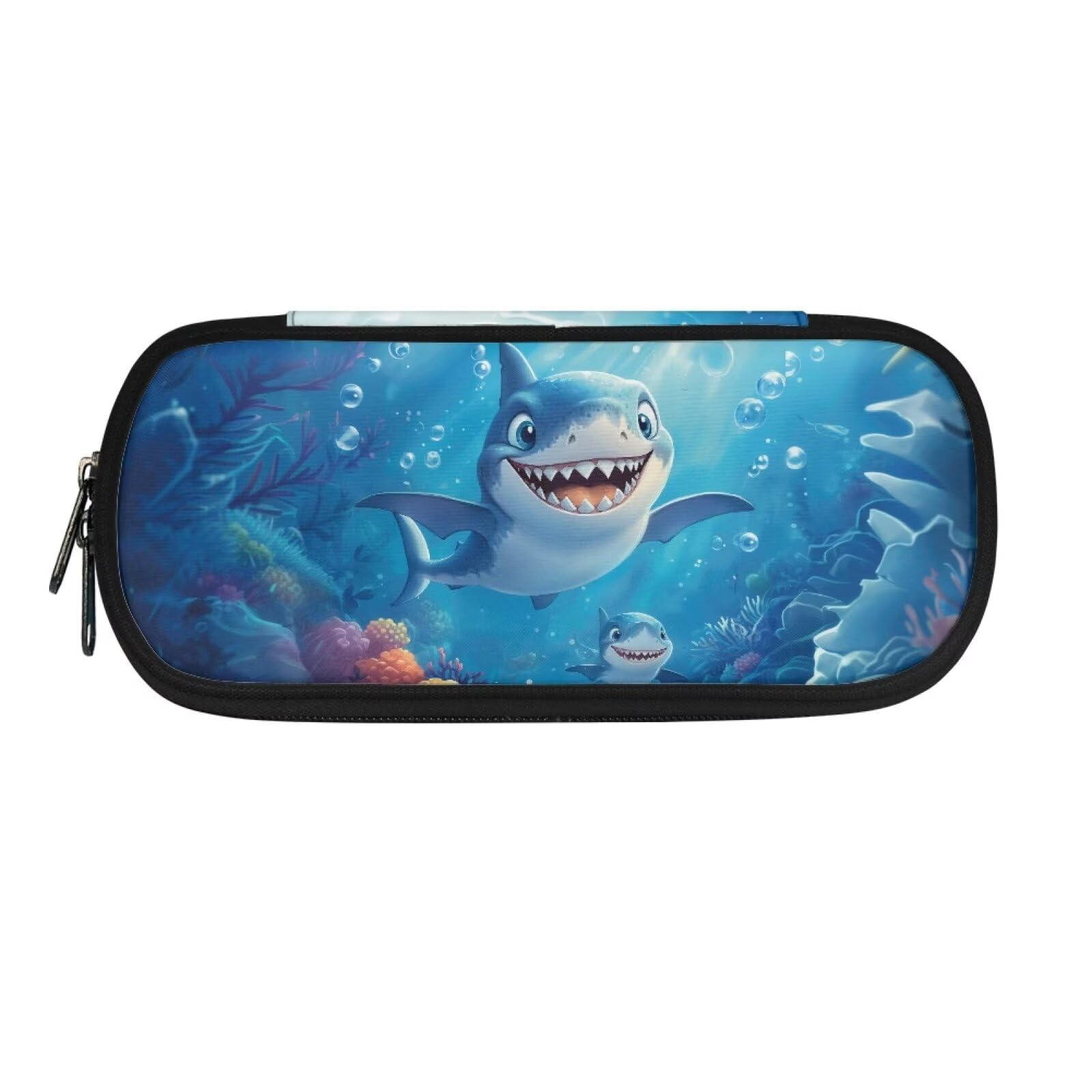TOADDMOS Sea Shark Pencil Case Office Stationery Organizer Adult Pen Maker Pencil Pouch,Gift for Girls Women Boys Men