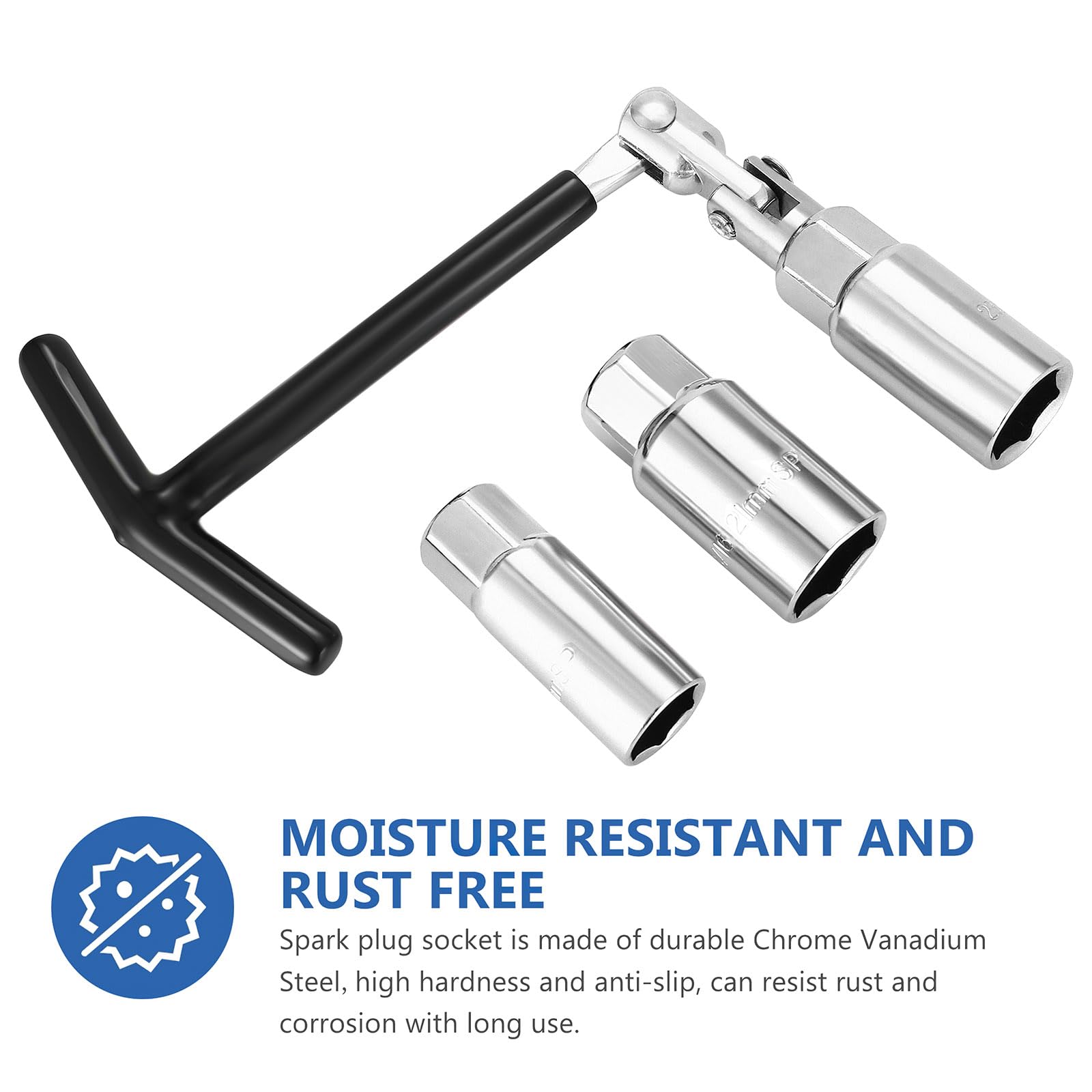 SUUEIOKL Zündkerzenschlüssel Set 4-tlg - 16mm 18mm 21mm T-Griff