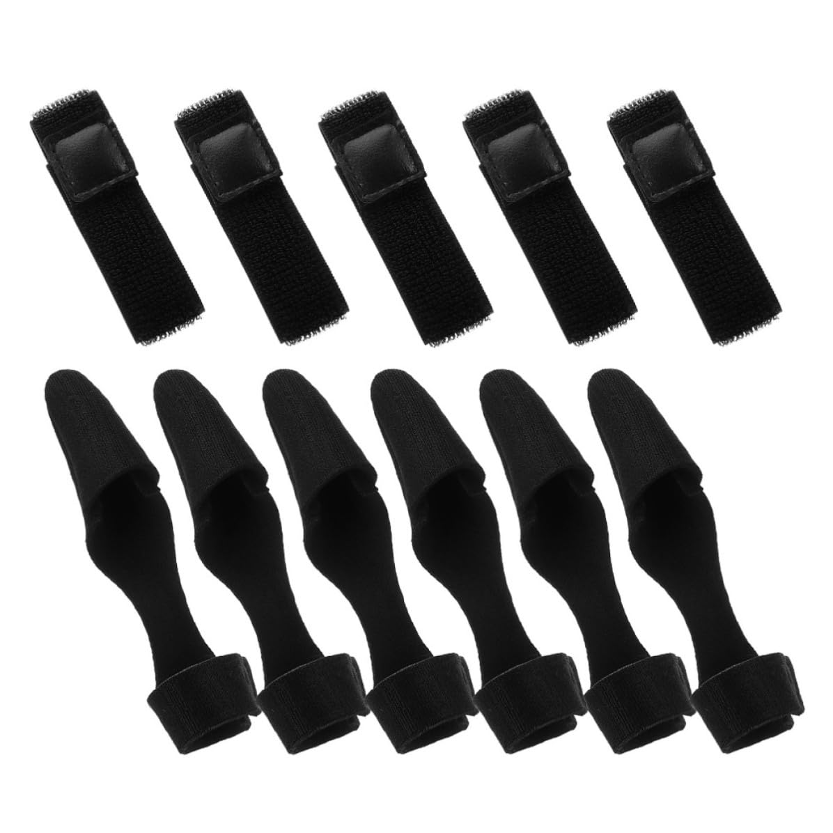 PartyKindom 10pcs Elastic Fishing Rod Tip Protectors Black Cloth Straps and Protective Caps, Easy to Use Sleeve Set for Gentle Fishing Rod Tip Cover, for Outdoor Anglers