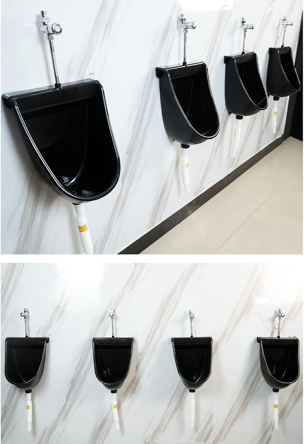 Wall Mounted Toilet with Urine Separator & Flush, Compact Wall Urinal for Home, Dorm, RV, Apartment, Garden, Dad, Boyfriend, Grandpa, Indoor Use