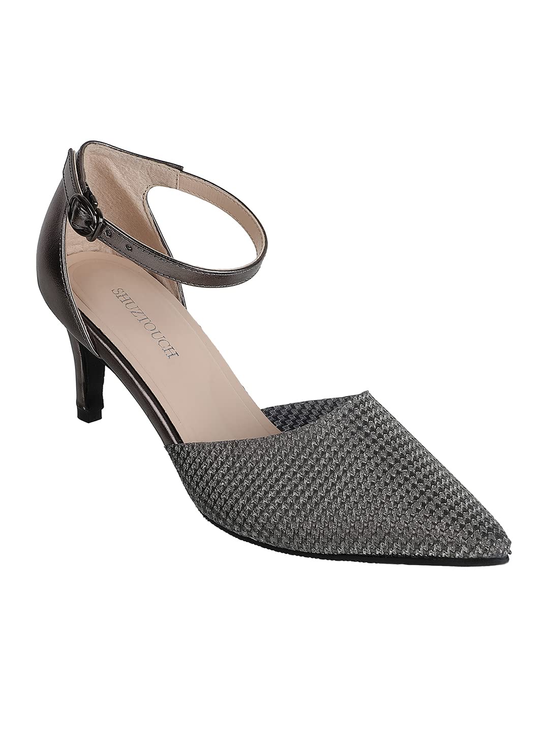 Shuz TouchWomen Latest Net-Textured Design Heeled Sandal